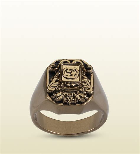 gold gucci ring mens|pre own gucci men ring.